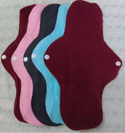Washable Sanitary Pads Napkin Reusable Waterproof Cloth Menstrual Pads for Women (Assorted Colours)